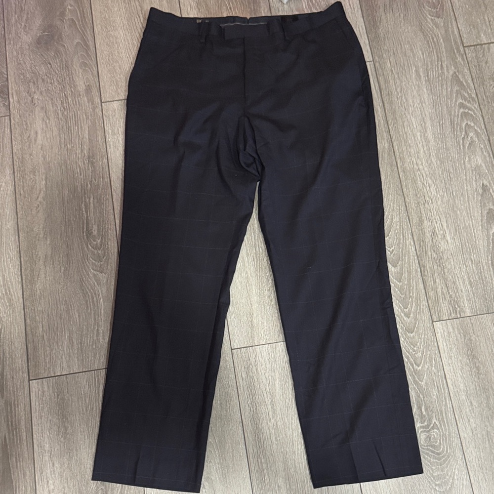 Banana Republic Pinstripe Marzotto Super 150s Slim Fit Men's Black Dress Pants